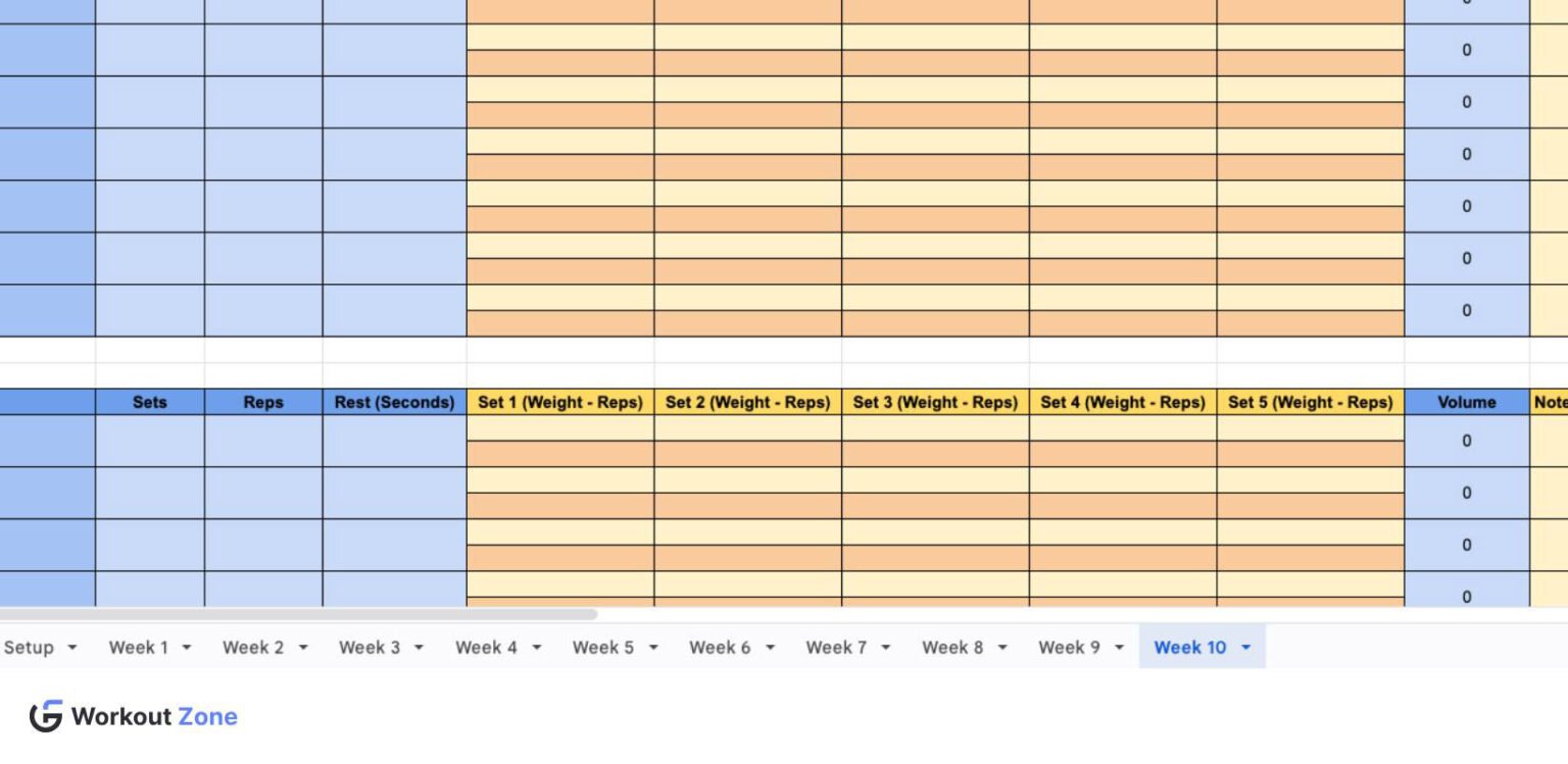 25 Google Sheets Workout Templates