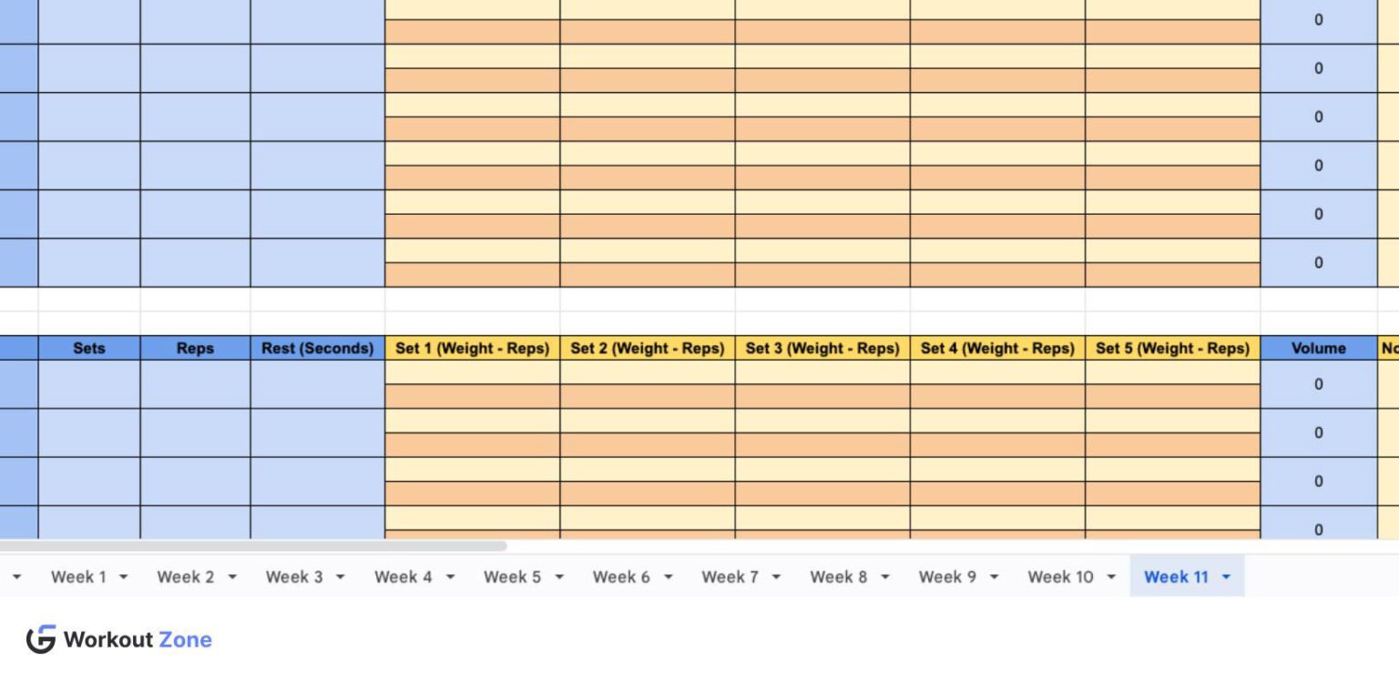 25 Google Sheets Workout Templates