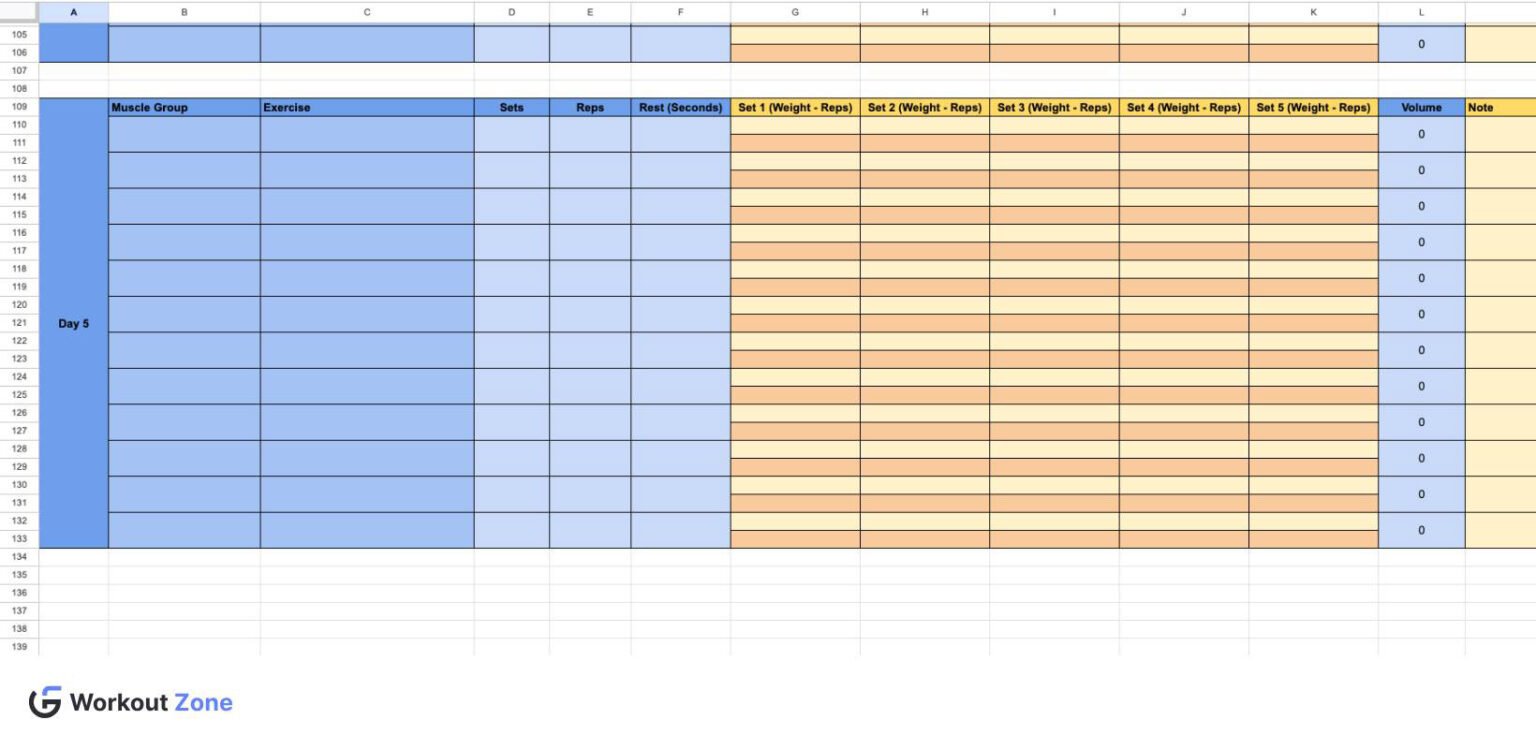 25 Google Sheets Workout Templates