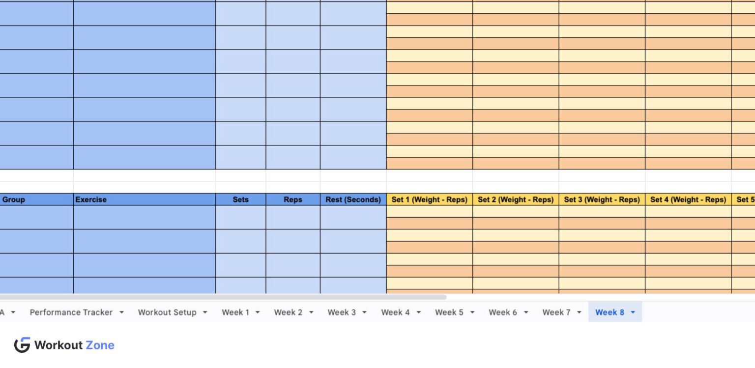 25 Google Sheets Workout Templates