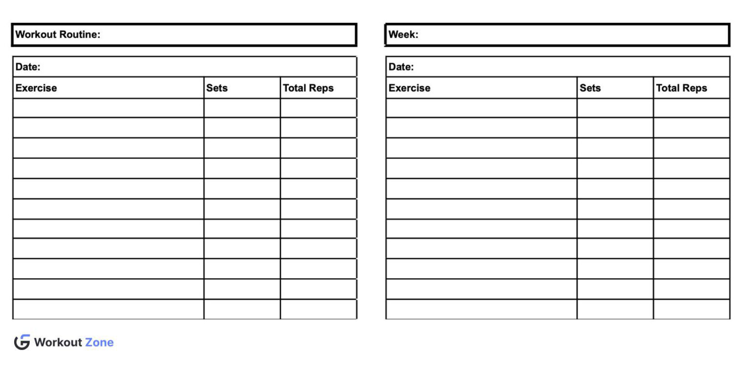 5 Printable Workout Templates in PDF
