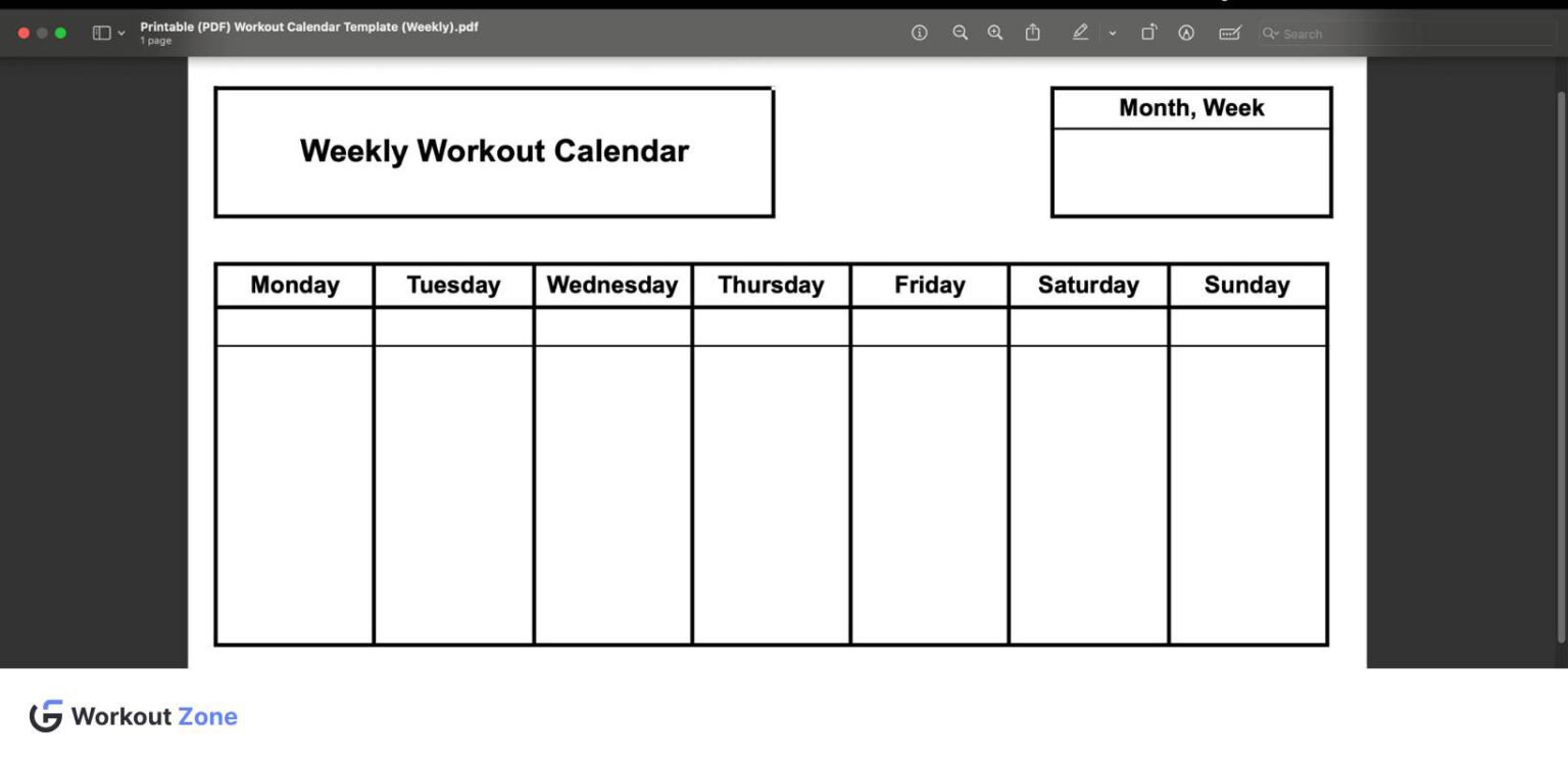 5 Workout Calendar Templates: PDF, Excel, Google Sheets, Word, Google Docs
